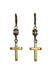  Antiqued Cross Earrings