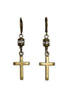 Antiqued Cross Earrings
