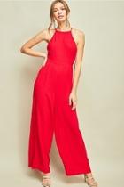  Red Crisscross Jumpsuit
