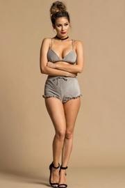  Velour Ruffle Shorts