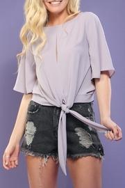  Lavender Tie-front Top