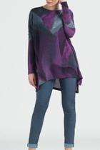  Plum Abstractprint Tunic