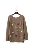  Sequins Sweater Camel