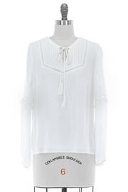  Tassel-tie Woven Blouse
