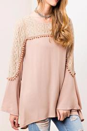  Lace Pom Pom Tunic