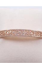 14k Rose Gold 2.00 Carat Diamond Bangle Bracelet Cuff Unique Filigree Bracelet