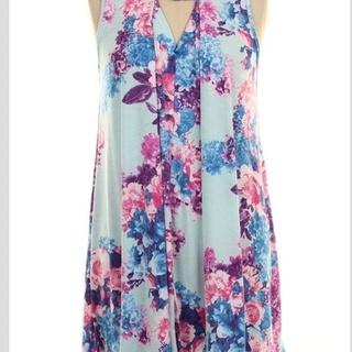  Powder Blue Floral Top