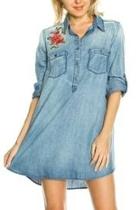  Denim Embroidered Tunic