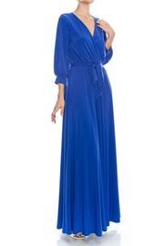  Solid Maxi Wrap Dress