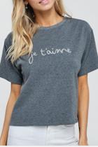  Je T Aime Embroidered Crop Top