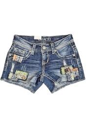  Indigo Patch Shorts