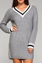  Grey Varsity Sweater Dress