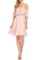  Pink Off-the-shoulder Dress
