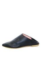 Black Leather Slide Shoes