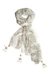  Tassel Beige Scarf