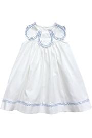  Blue-gingham Petal-collar Dress