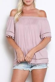  Off-shoulder Pom-pom Top