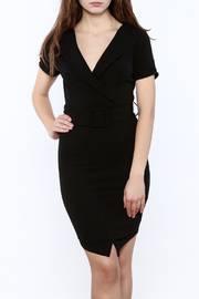  Black Belted Wrap Dress