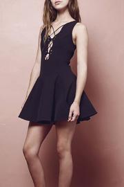  Black Lace Up Dress
