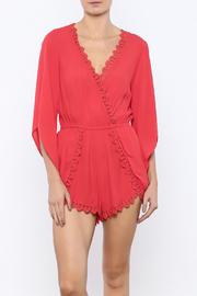  Red Bell Sleeve Romper