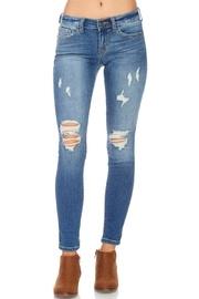  Cropped Distressed Denim Jeans