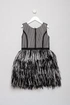  Feathered Dress With Mesh