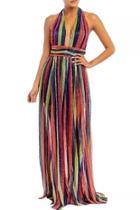  Rainbow Striped Gown