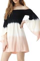 Ombre Off-the-shoulder Dress