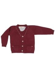  Burgundy Topstitch Cardigan.
