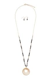  Rondelle-beads-tri-hoop Pendant-necklace-and-earrings-set