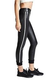  Striped Faux-leather Legging