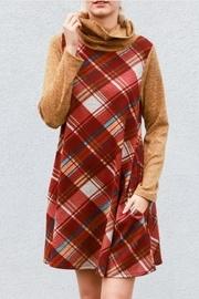  Plaid Cowlneck Dress