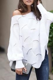  Pointelle Scallop Sweater