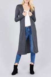  Long-sleeve Side-slit Cardigan