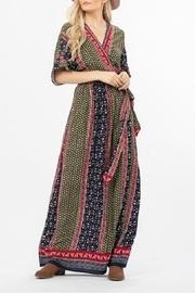  Mixed-print Wrap Maxi-dress