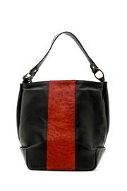  Black Cranberry Leather Tote