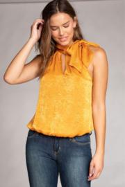  Mock Neck Tie Neck Blouse