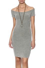  Ribbed Off Shoulder Dress