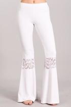  Lace Inset Bell-pants