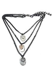  Three-tier Heart-plated Necklace