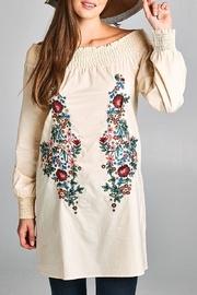  Embroidered Off-shoulder Tunic-dress
