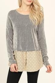 Stripe-polka Dot Contrast-tunic