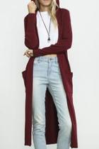  Hooded Long Cardigan