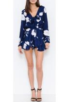  Royal Blue Floral Romper