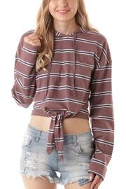  Mauve Striped Hoodie