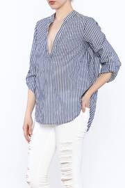  Blue Striped Boxy Top
