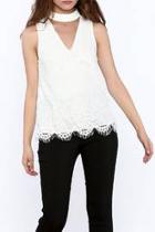  White Lace Sleeveless Top