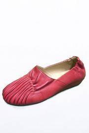 Pleated Leather Flat