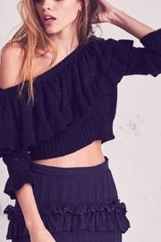  Off-shoulder Cropped Sweater