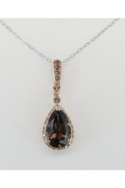  Smokey Topaz And Diamond Drop Halo Pendant Necklace Chain 18 White Pink Rose Gold